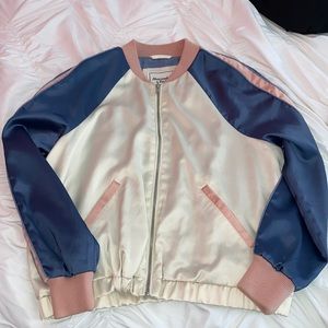 Abercrombie & Fitch - Bomber Jacket : cream pink and blue 
 Size: M